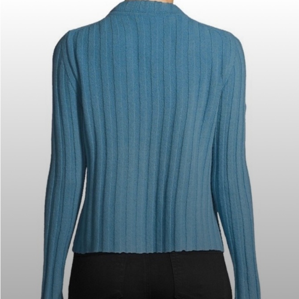 Blue Ribbed Knit Sweater - Picture 2 of 3